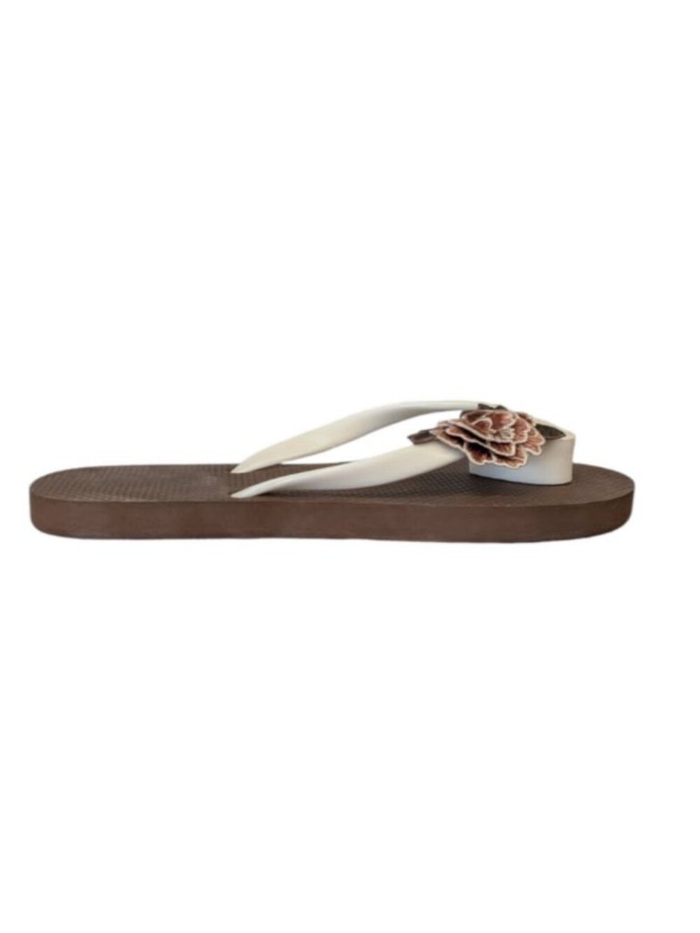 Joyfolie floral rosette flip flops, size Y5-6 - O